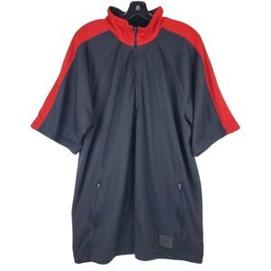 NIKE Jacket LEBRON JAMES Mens Medium Black Red Pullover 1/2 Zip Basketball